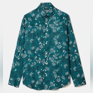 RW&CO Tailored Fit Bold Foliage Print Dress Shirt Size M Men's